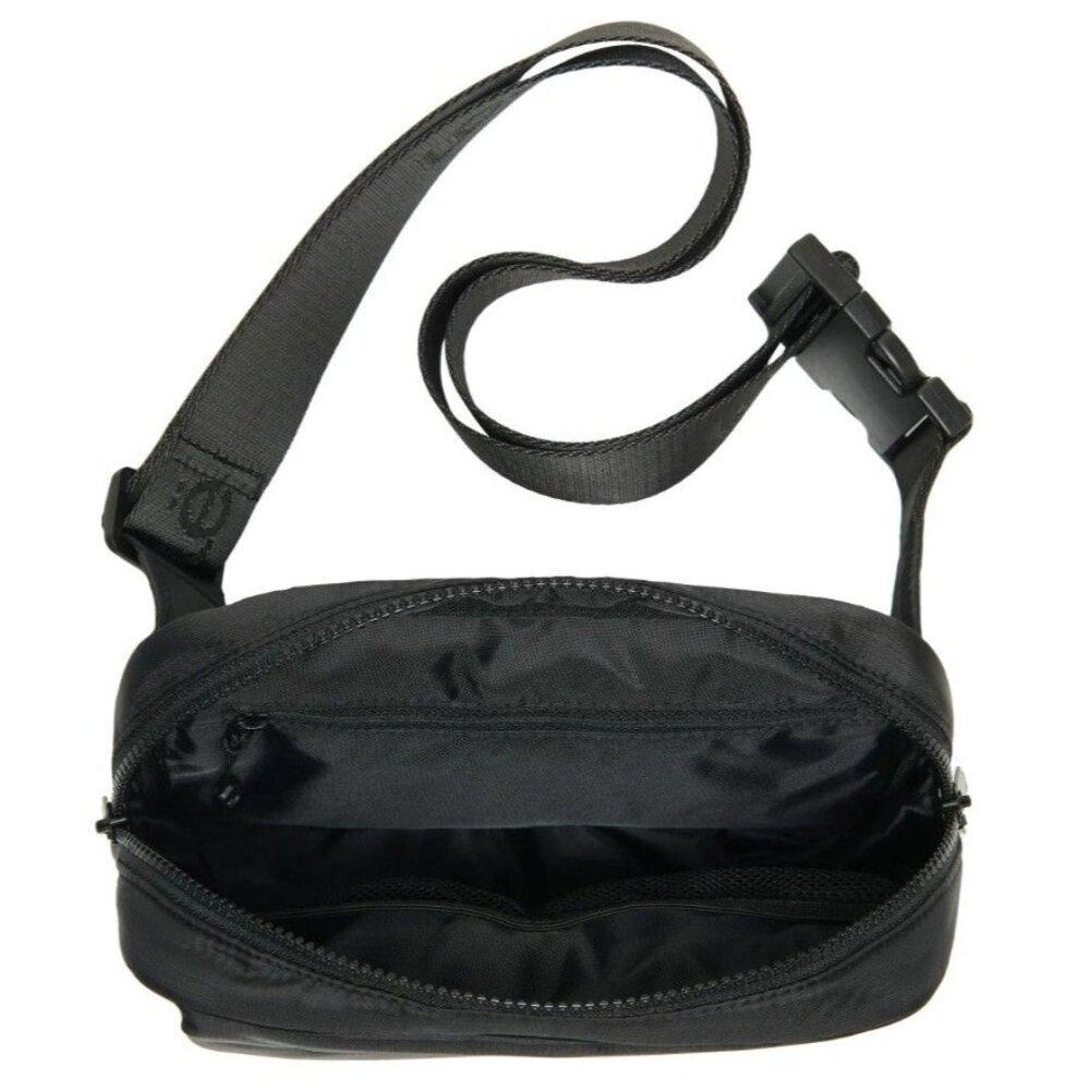 Lolë Unisex Black Crossbody Handwarmer Belt Bag Fanny Pack Faux Fur Adjustable - Picture 7 of 10